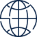 Circular travel icon featuring a stylized globe inside a gradient ring.