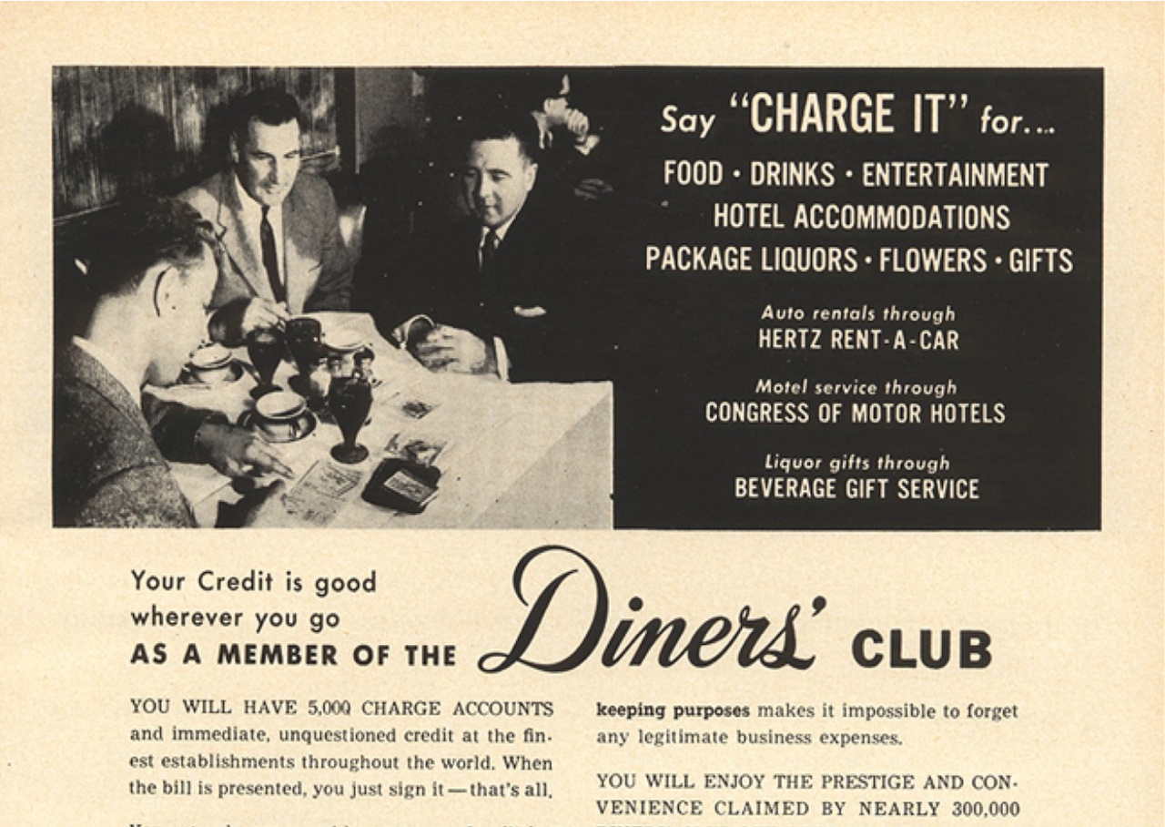Vintage Diners Club Logo from 1950 and 1951